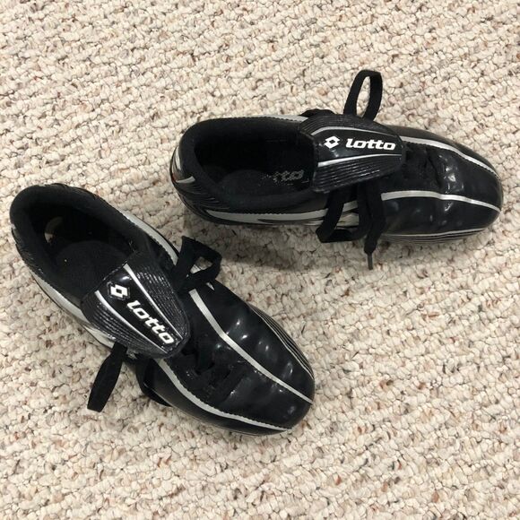 Lotto Soccer Futbol Cleats Shoes Black/Gray Lace Up Punto Flex Low Top Youth 2 - Picture 5 of 8